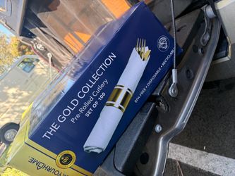 The Gold Collection Pre-Rolled Cutlery Set of 100 (full set) ** thanksgiving gathering **
