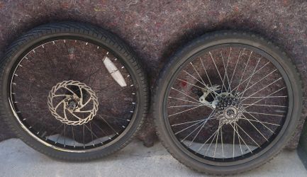 20-inch Bicycle Wheelset with Front Disk / 80 Mm Rear Band Drum Brake