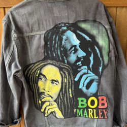 Men's Bob Marley Jean Jacket-Large
