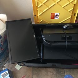 COMPUTER WITH MONITOR KEYBOARD SPEAKERS AND MOUSE AND PRINTER