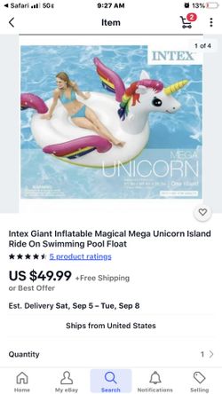 New in box 8x5 ft Mega Unicorn Ride on Float