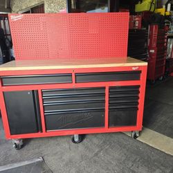 Milwaukee 61in Pegboard Mobile Toolbox Workbench, New, Financing Available, Minor Scuffs, Scratches OR Dings 