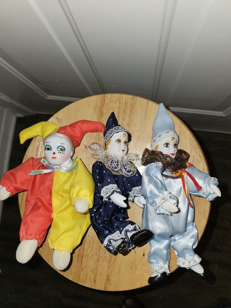 Collection Of Porcelain Clowns
