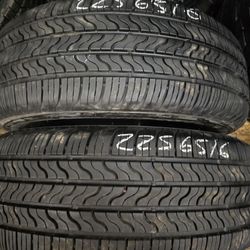 2 Tires 225.65.16 Firestone All Season 99 % Tread Dot 5323
