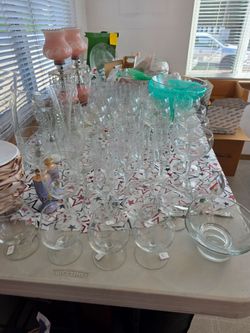 Princess House CrystalLarge Lot of Assorted Glassware