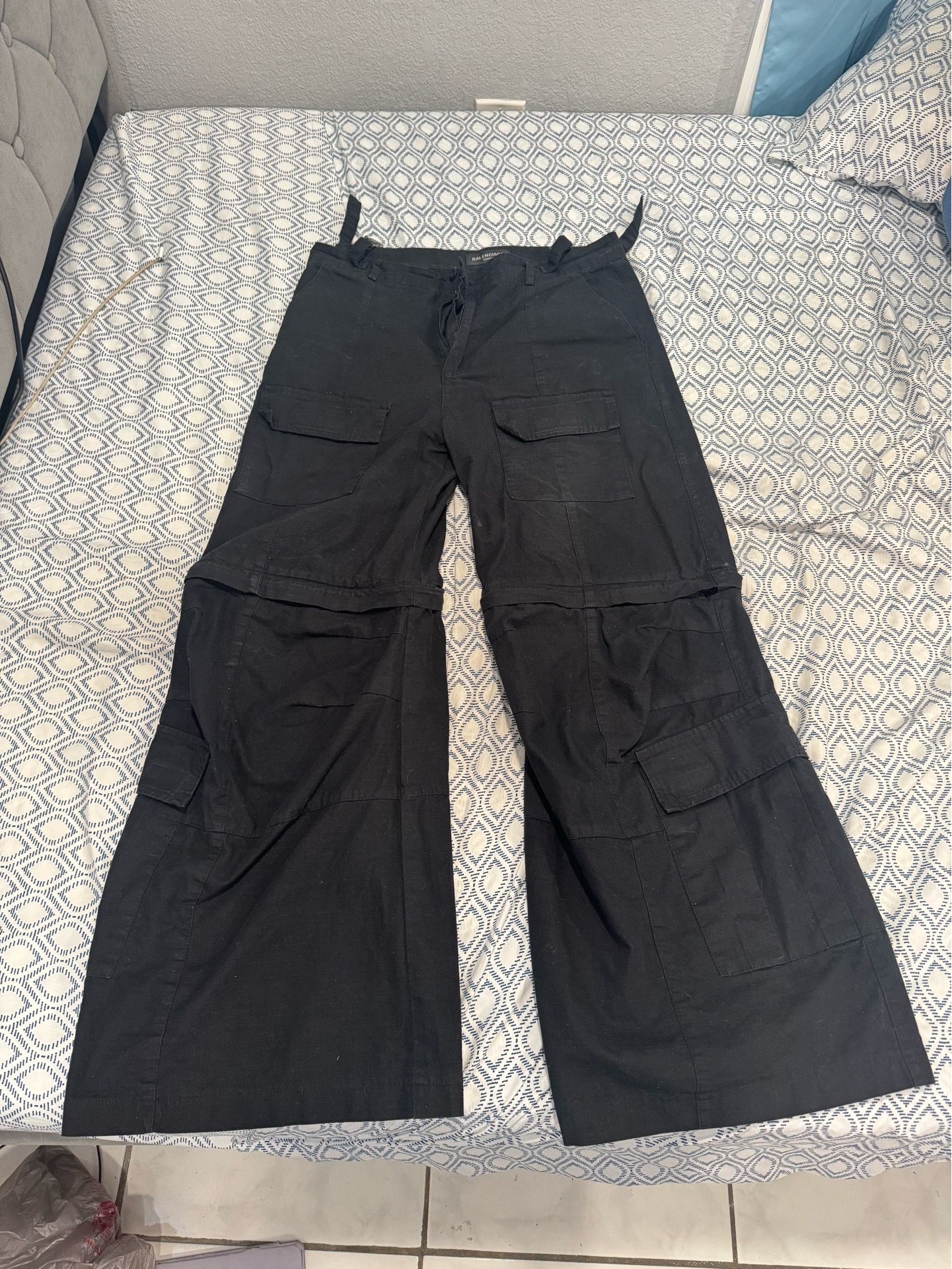 Balenciaga Black Flared Cargos
