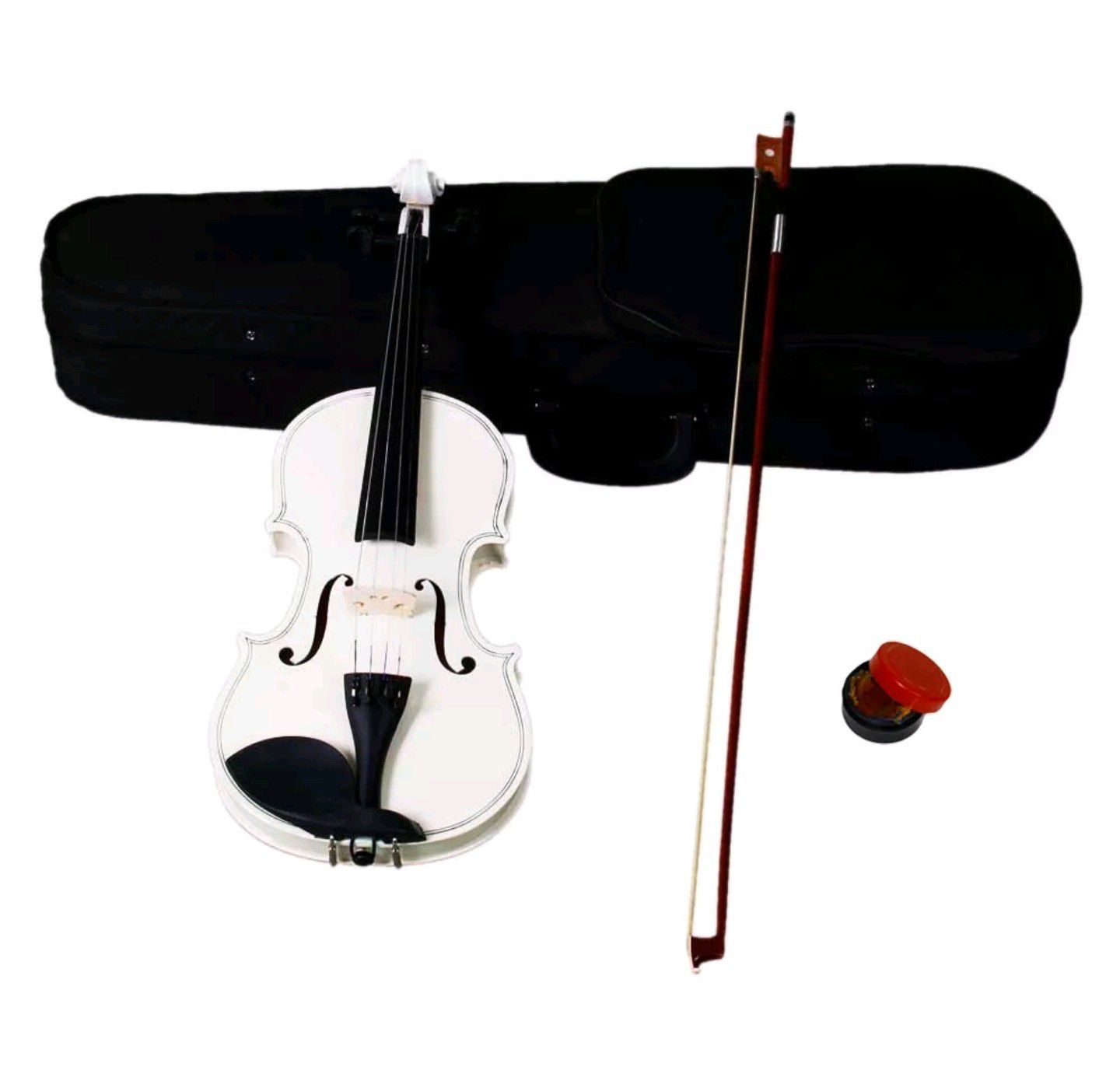 Brand New White Perfect Violin Fiddle Full Size 4/4 w/ Case & Bow & Rosin