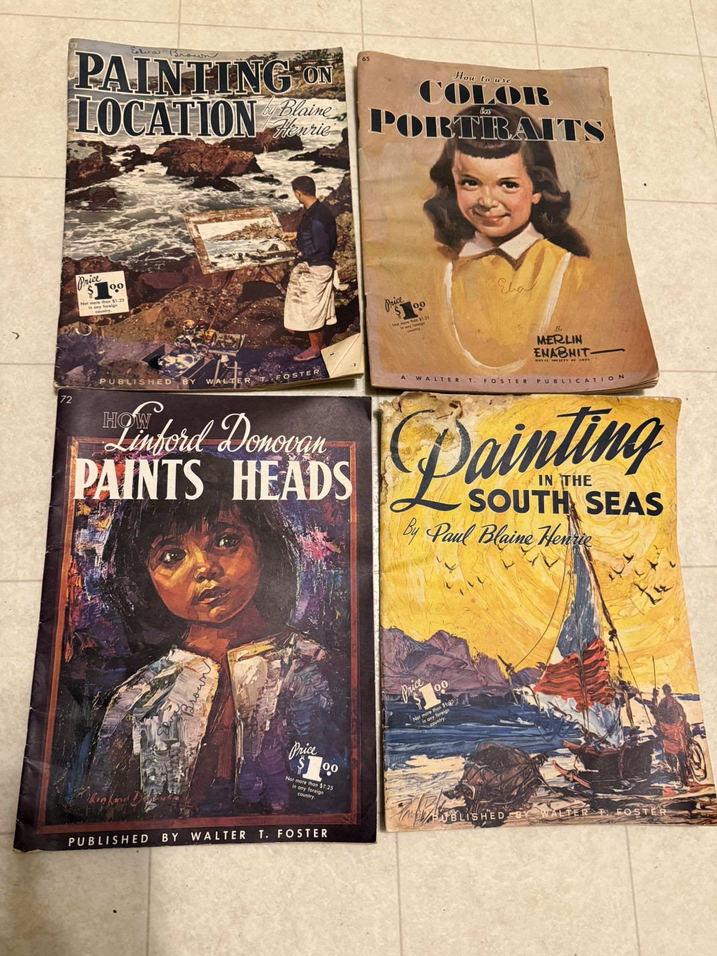 Lot Of 4 Walter T Foster How To Paint Vintage 1960’s Books