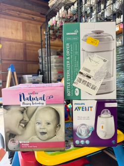 Bottle warmer, sterilizer and dryer, and electric breast pump.