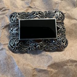 Vintage Sterling Silver .925 brooch with Onyx stone.