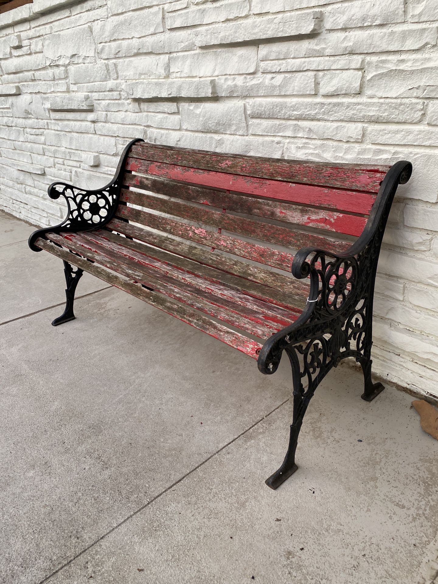 Vintage Cast Iron Park Bench