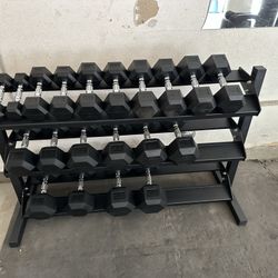 5-50lbs Dumbbells w/Rack 