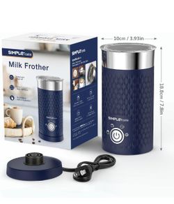 SIMPLETASTE Milk Frother, 4-in-1 Electric Milk Steamer, Automatic Warm and Cold Foam Maker and Milk Warmer for Latte, Cappuccinos, Macchiato