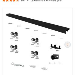 72 in. Black Aluminum Sliding Bypass Track and Hardware Set for 2-Door System-Door Not Included