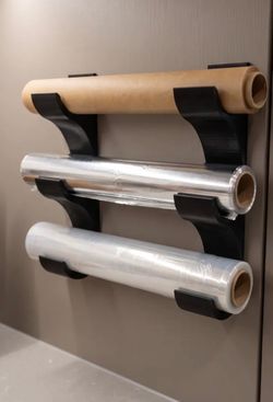 Wall-Mounted Kitchen Wrap Organizer | Paper Towel, Foil & Plastic Wrap Holder