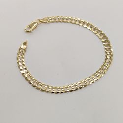 10kt Real Gold Solid Cuban Curb Bracelet 5.7 mm 8 Inches 