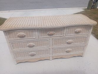 Vintage Pier One Imports Wicker Dresser 