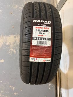 Brand New Radar Dimax A/S-6 Tire 205/60R15