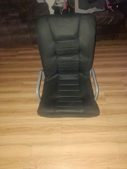 Black Fabric Floor Gaming Chair