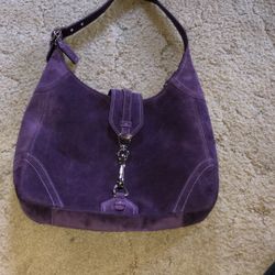 Coach Purple Suede Shoulder Purse