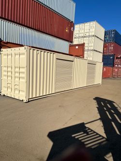 40FT SHIPPING CONTAINER – WIND & WATERTIGHT | HEAVY DUTY STORAGE SHED | CONEX BOX (DUAL 7FT ROLL-UP DOORS)