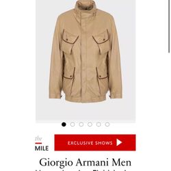 Nappa Leather Field Jacket By Giorgio Armani For Men