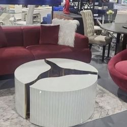 2 PIECE SOFA LOVESEAT RED VELVET SOFA 90x38