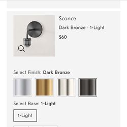 Brand New! West Elm Wall Sconce - Base Only