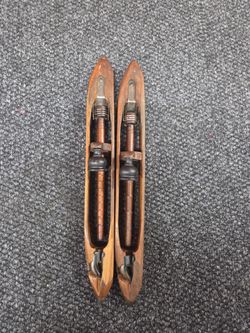 Pair of Vintage Wooden Weaving Shuttles