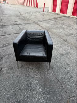 IKEA Klappsta Black Leather Armchair