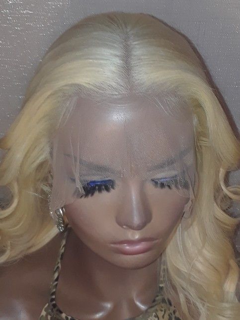 100% Human Hair Lace Wig Long 22in Pretty W/fast Shipping