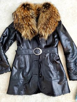 Leather women's jacket size M