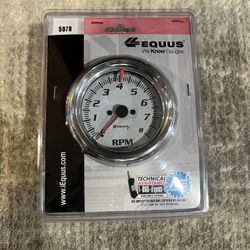 Equus E5078 Gauge Tachometer 3-3/8" 8k RPM Wht Dial 5000 Series