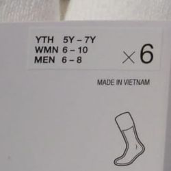 NEW NIKE SOCKS 5-7 Y 6-10 WMN 6-8 MEN