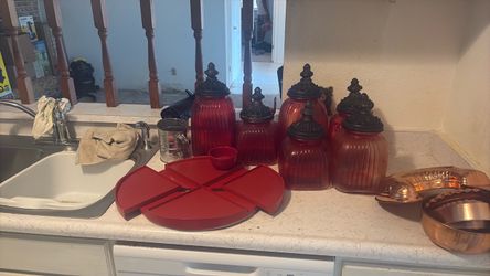 Big Red glass jars