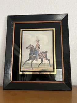 Pair Of Vintage Soldier & Horse Pictures