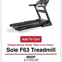 Treadmills F63 Sole TReadmill