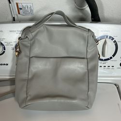 Gray backpack purse small