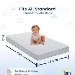 New Serta Perfect Start Limited Dual Sided Baby Crib Mattress and Toddler Mattress, Breathable Fiber Core, GREENGUARD