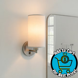 Korto 5-in W 1 -Light Brushed Nickel Transitional Hardwired Damp rated Wall Sconce