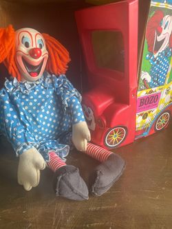 Bozo the Clown Vintage Doll w/ Bozo Circus Car Case