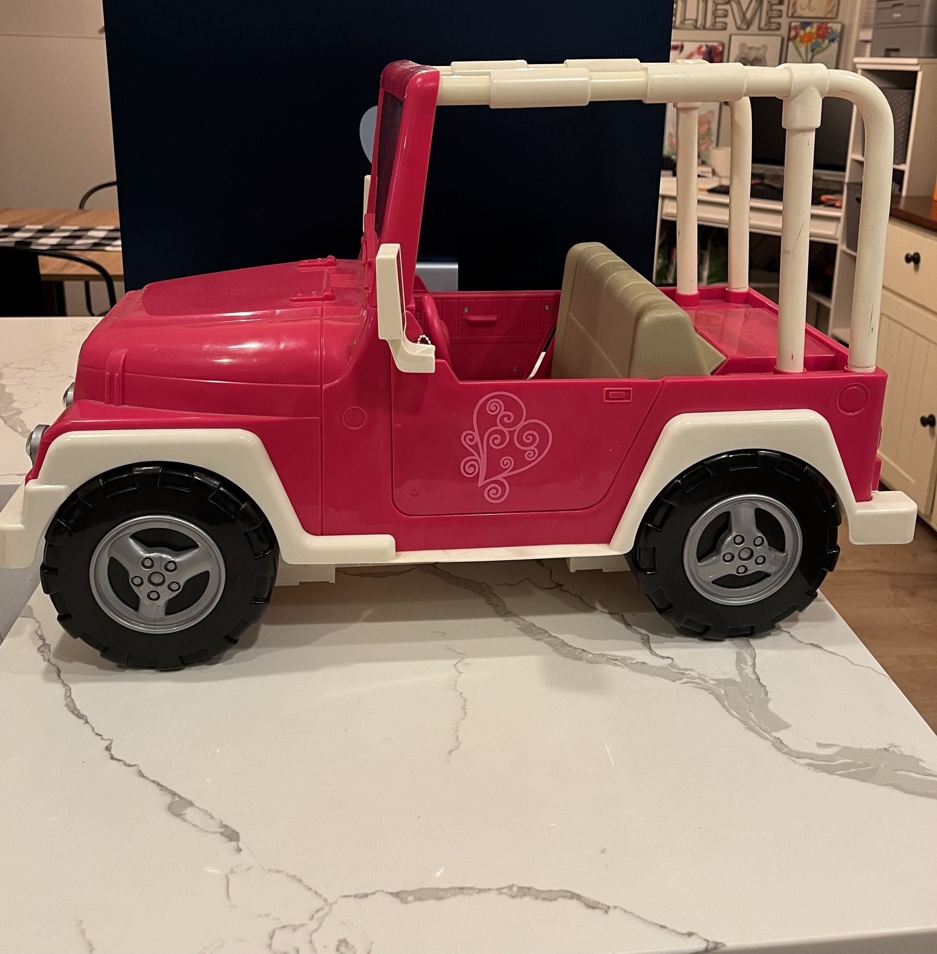American Girl Doll Our Generation OG Pink Jeep 