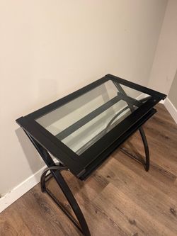 Small glass and metal desk for dorm or office