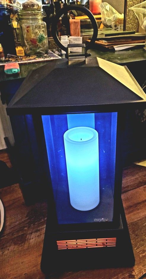 Duraflame Heater 28" Electric Infrared Etched Color Changing Lantern Emerald 5,200 BTUs. Remote included.