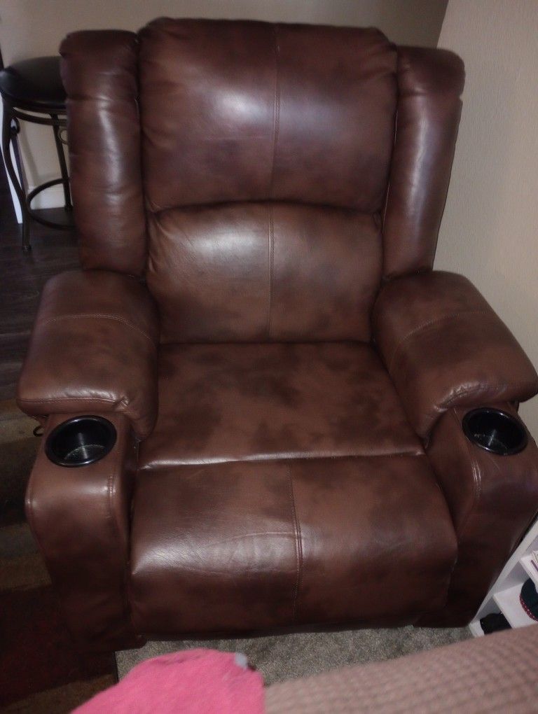 Like New All Electric Recliner With Lift, Heat And Massage