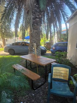 Outdoor Picnic Table with Bench