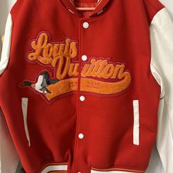 LV Louis Vuitton JAPAN ONLY Red Hunting Club Varsity Letterman