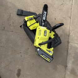40V HP Brushless 12 in. Top Handle Battery Chainsaw with 4.0 Battery and Charger by RYOBI