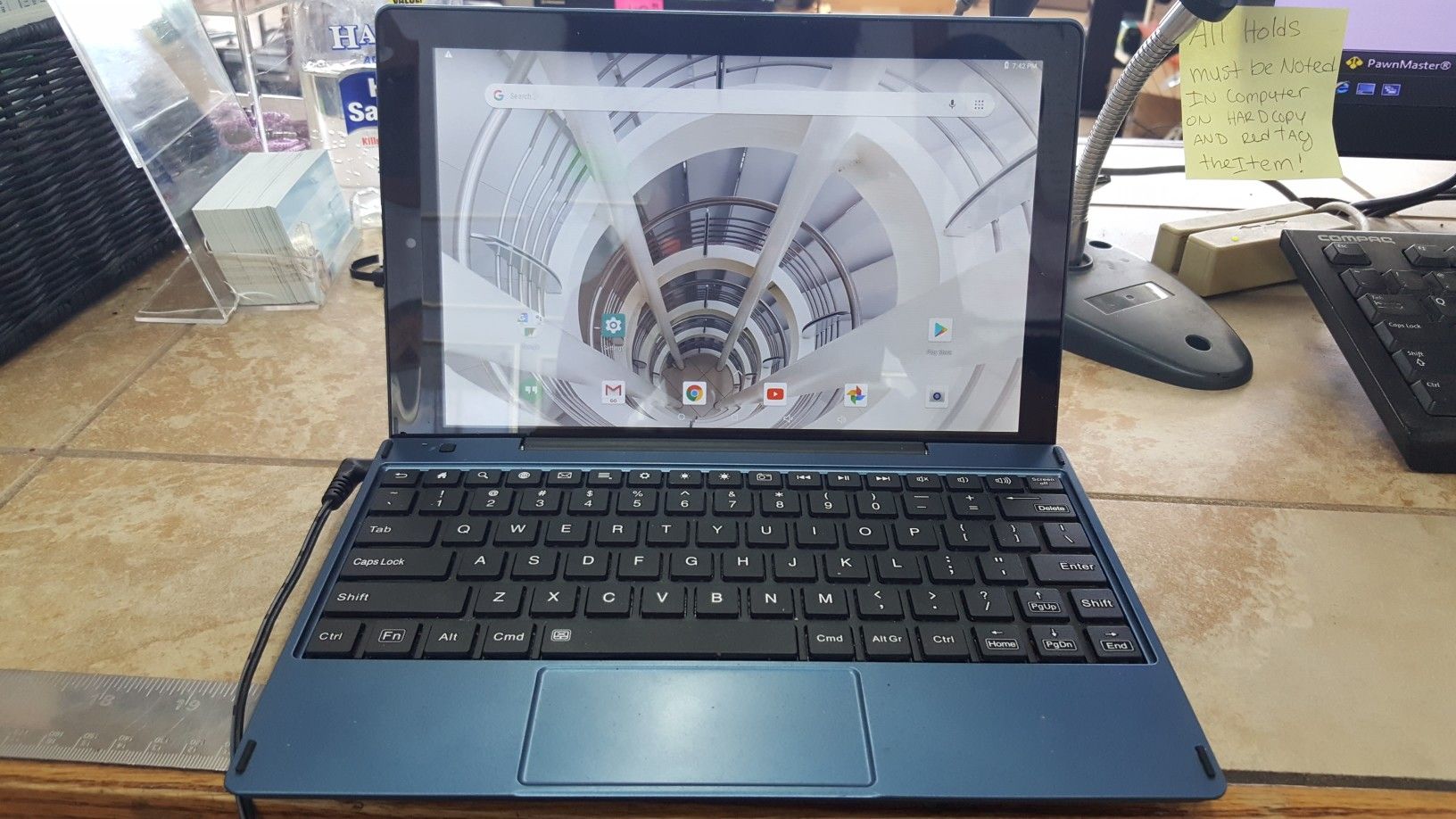 RCA Atlas 10 Tablet w/ Keyboard, 32 GB (Model RKTK03HB) Steel Blue