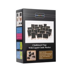 Decorative 20 Pack Mini Chalkboard Signs With Stands, NEW!! NIB